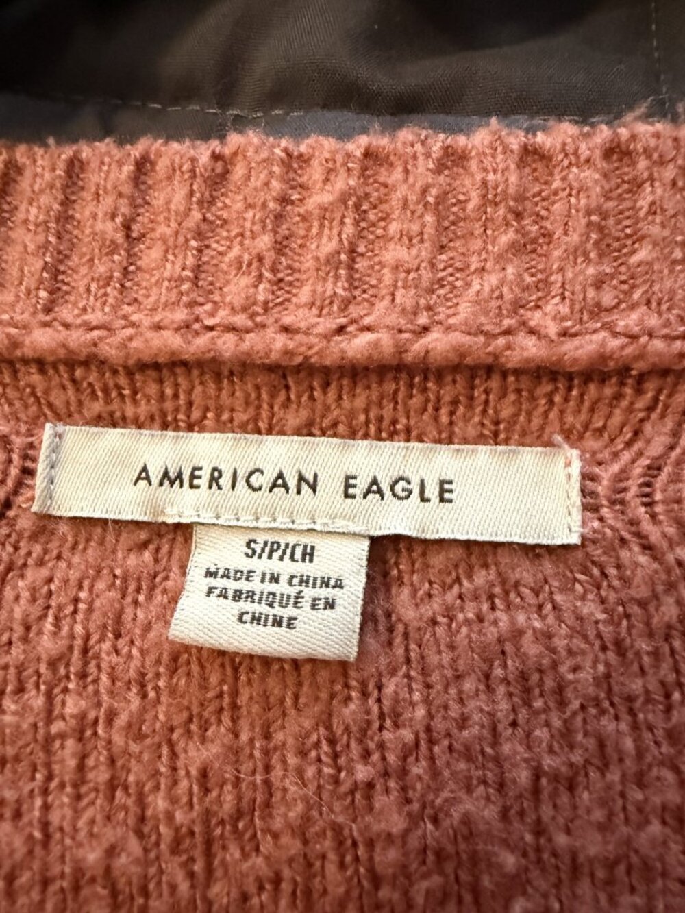 American Eagle Soft Cropped Button Front Cardigan Mauve Rose Pink Size Small - Picture 5 of 7